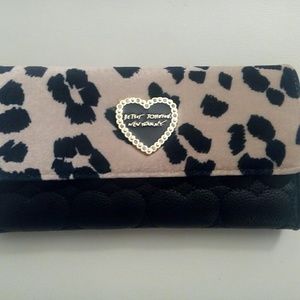 Betsey Johnson Wallet Velvet Cheetah Print